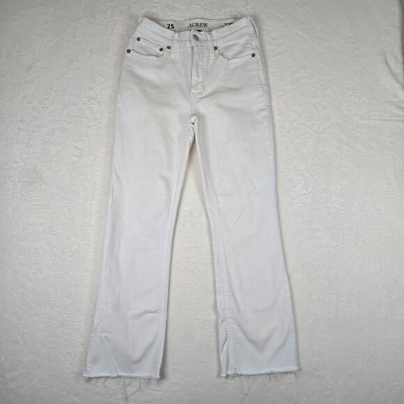 J Crew 9" Demi Boot Crop Jeans White Womens size 25 0694 - Picture 2 of 11